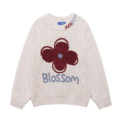 ⓀⓃⒾⓉ𒉽2025秋冬立體鈎織花圓領針織 Y-95