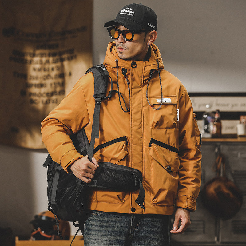 snɔoɟ uoı̣snɟ - 美式工裝機能羽绒服冬季加厚連帽戶外獵装硬核多口袋夾克外套 FG-361