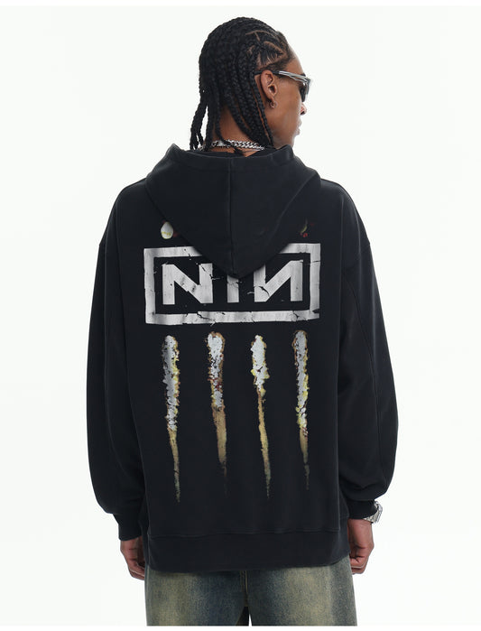 ♛𝔽𝕦𝕤𝕚𝕠𝕟 𝔽𝕠𝕔𝕦𝕤 ♛410G重磅水洗美式復古落肩連帽大學T  FZ-7