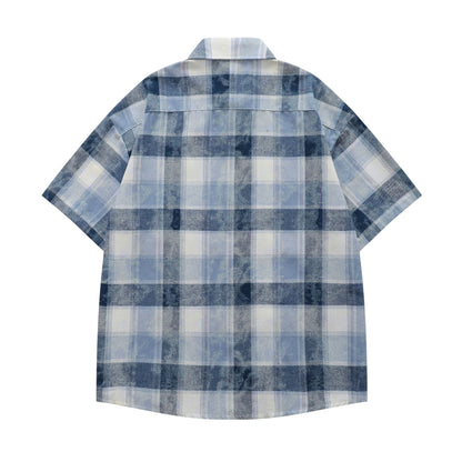 𝔼mbro 𝕊hirt𒉽美式復古可愛刺繡休閒寬鬆襯衫Y-1