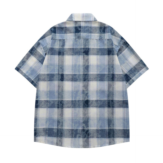 𝔼mbro 𝕊hirt𒉽美式復古可愛刺繡休閒寬鬆襯衫Y-1