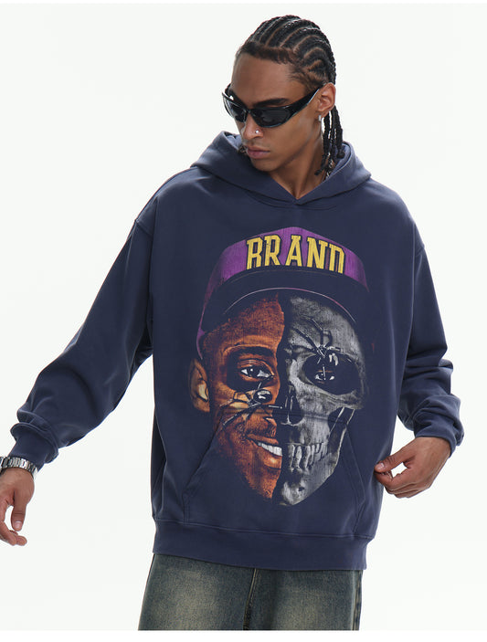 ♛𝔽𝕦𝕤𝕚𝕠𝕟 𝔽𝕠𝕔𝕦𝕤 ♛410G重磅水洗美式復古cleanfit連帽大學T  FZ-93