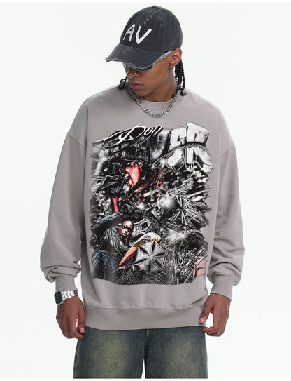 ♛𝔽𝕦𝕤𝕚𝕠𝕟 𝔽𝕠𝕔𝕦𝕤 ♛410G重磅水洗美式復古圓領厚T  GH-55