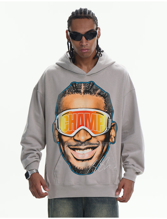 ♛𝔽𝕦𝕤𝕚𝕠𝕟 𝔽𝕠𝕔𝕦𝕤 ♛410G重磅水洗美式復古連帽大學T  FZ-87