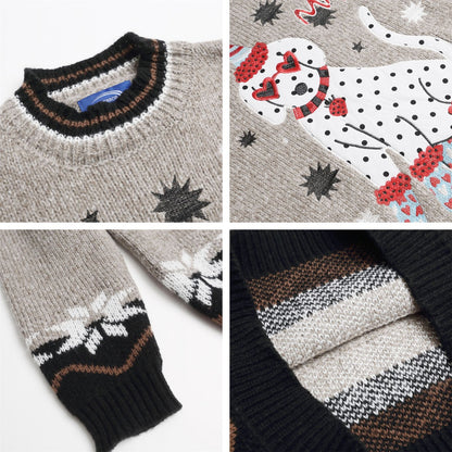 ⓀⓃⒾⓉ𒉽2025秋冬可愛小狗風格圓領針織 K-65