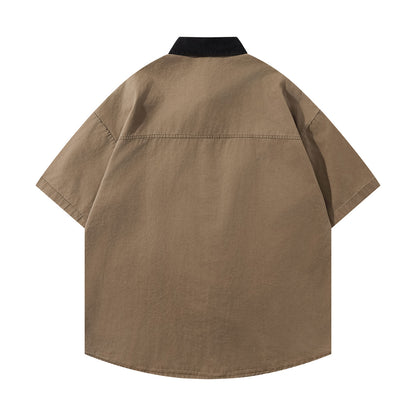 𝕃oose 𝔽it ☞𝟤𝟢𝟤𝟧 ☜美式復古翻領工裝短袖襯衫 JD-9