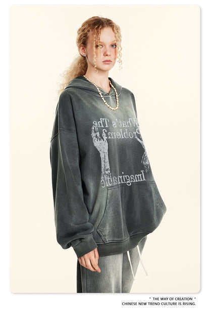 ♛𝔽𝕦𝕤𝕚𝕠𝕟 𝔽𝕠𝕔𝕦𝕤 ♛2025秋冬高磅復古水洗印花帽T 555