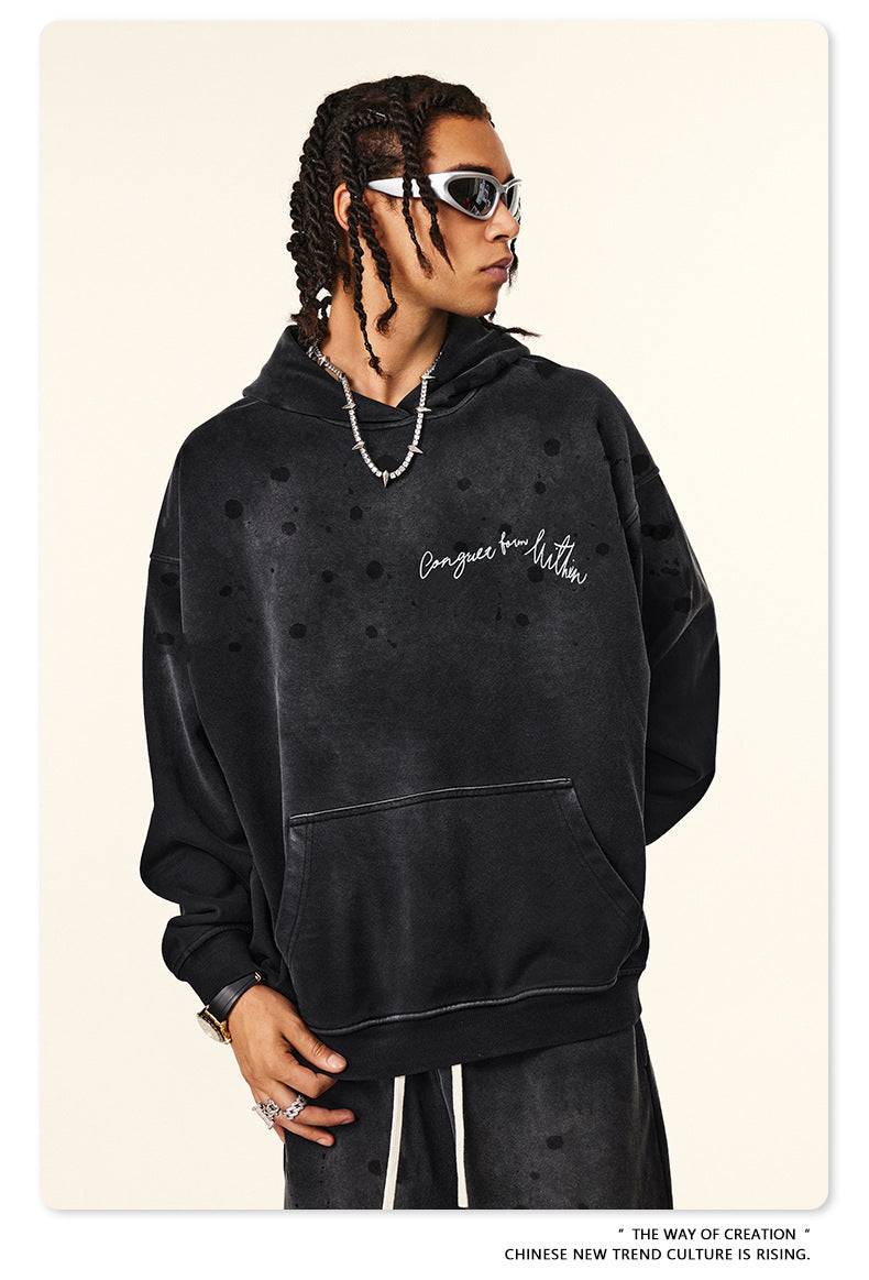 ♛𝔽𝕦𝕤𝕚𝕠𝕟 𝔽𝕠𝕔𝕦𝕤 ♛2025秋冬硬挺重磅復古水洗印花帽T G-87