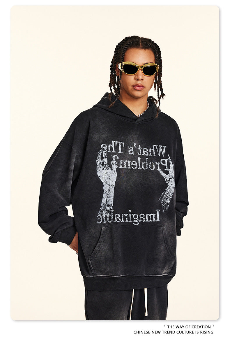 ♛𝔽𝕦𝕤𝕚𝕠𝕟 𝔽𝕠𝕔𝕦𝕤 ♛2025秋冬高磅復古水洗印花帽T 555