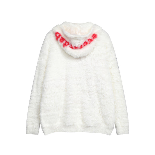 ⓀⓃⒾⓉ𒉽2025秋冬復古字母慵懶風連帽針織 M-19