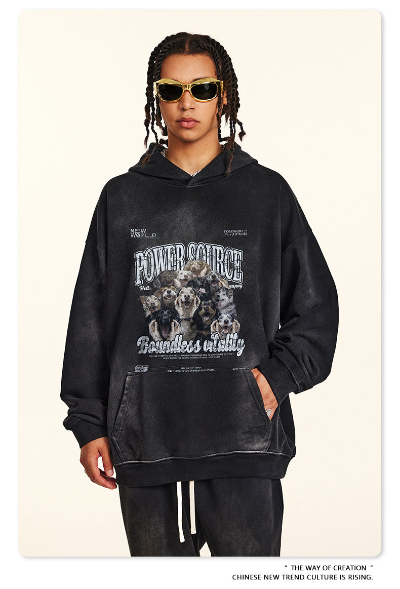 ♛𝔽𝕦𝕤𝕚𝕠𝕟 𝔽𝕠𝕔𝕦𝕤 ♛2025秋冬高磅復古水洗印花厚T 501