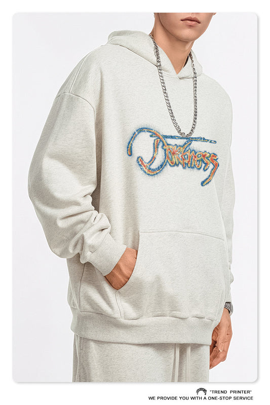 ♛𝔽𝕦𝕤𝕚𝕠𝕟 𝔽𝕠𝕔𝕦𝕤 ♛2025秋冬高磅水洗印花寬鬆落肩帽T 507