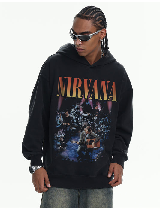 ♛𝔽𝕦𝕤𝕚𝕠𝕟 𝔽𝕠𝕔𝕦𝕤 ♛410G重磅水洗美式復古落肩連帽大學T  FZ-75