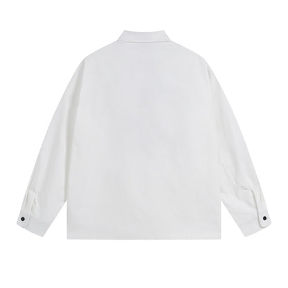 𝔼mbro 𝕊hirt𒉽秋冬長袖復古印花寬鬆襯衫N-4