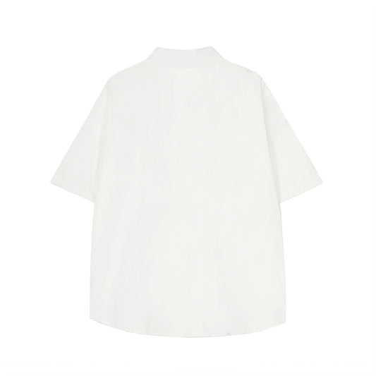 𝔼mbro 𝕊hirt𒉽美式復古花卉刺繡休閒寬鬆襯衫G-40