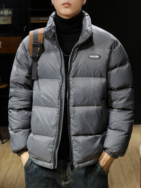 snɔoɟ uoı̣snɟ - 美式復古立領羽絨服2025冬季新款90白鴨絨加厚保暖外套男款 FG-115