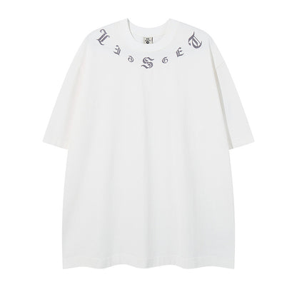 𝕃oose 𝔽it ☞𝟤𝟢𝟤𝟧 ☜美式復古字母刺繡圓領寬版上衣 Y-2