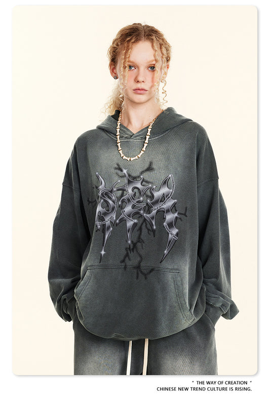 ♛𝔽𝕦𝕤𝕚𝕠𝕟 𝔽𝕠𝕔𝕦𝕤 ♛2025秋冬高磅復古水洗印花帽T 514