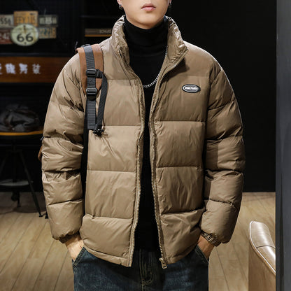 snɔoɟ uoı̣snɟ - 美式復古立領羽絨服2025冬季新款90白鴨絨加厚保暖外套男款 FG-115