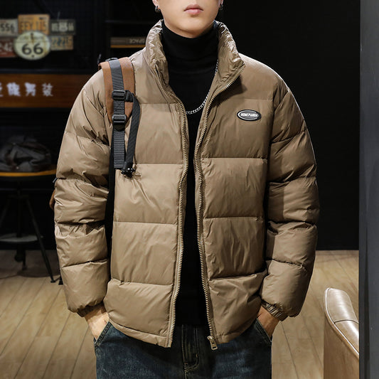 snɔoɟ uoı̣snɟ - 美式復古立領羽絨服2025冬季新款90白鴨絨加厚保暖外套男款 FG-115