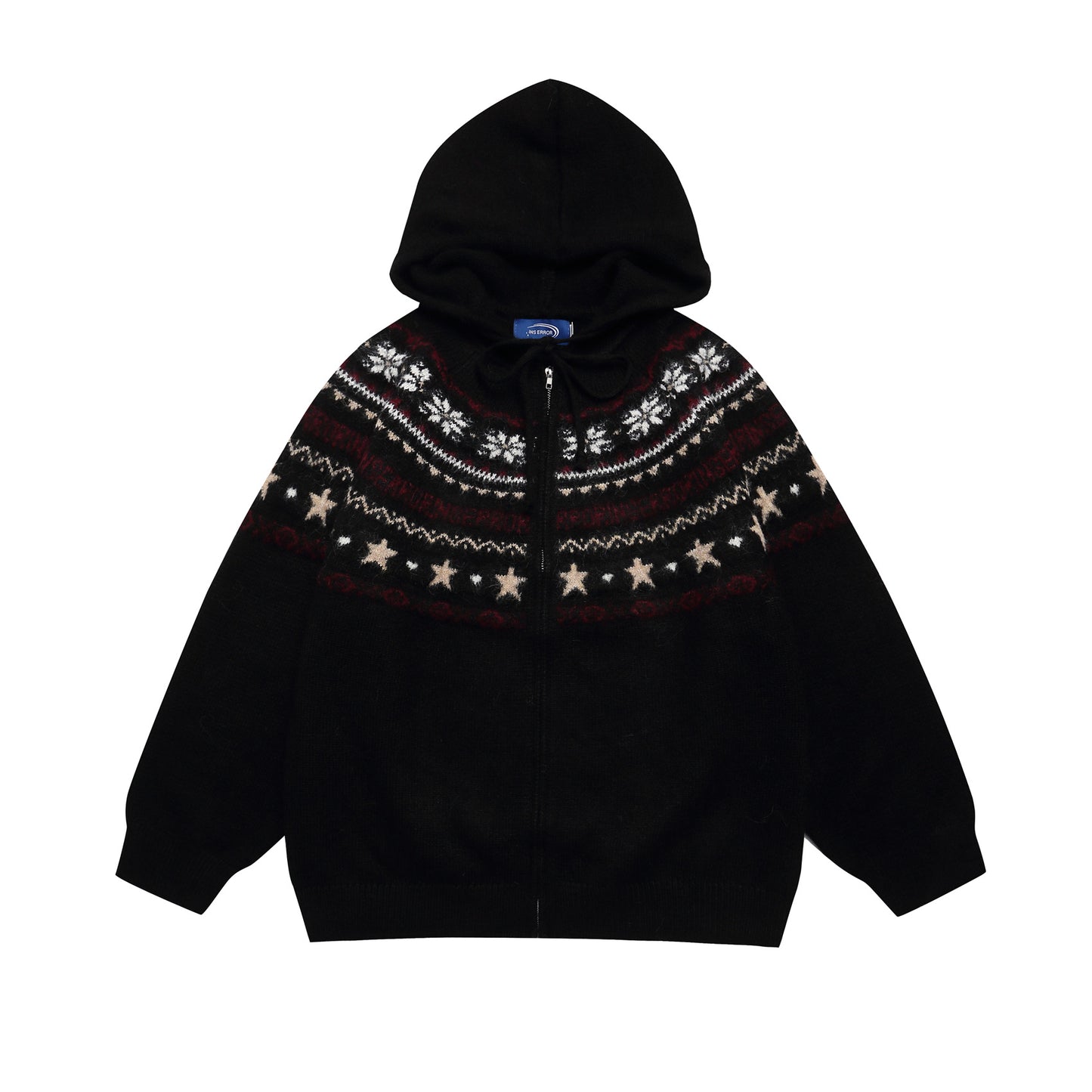 ⓀⓃⒾⓉ𒉽2025秋冬星星圖案連帽針織外套 K-30