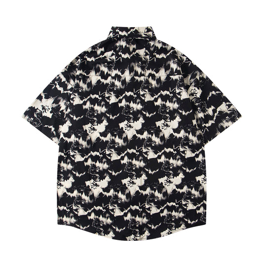 𝕃oose 𝔽it ☞𝟤𝟢𝟤𝟧 ☜領帶系列復古渲染設計感休閒寬鬆襯衫 U-26