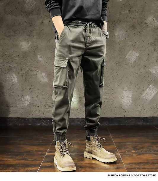 𖥟 𝔽𝕦𝕤𝕚𝕠𝕟 𝔽𝕠𝕔𝕦𝕤 ▓ 𝖜𝖔𝖗𝖐 𝖈𝖑𝖔𝖙𝖍𝖊𝖘 𖢘工裝褲跨新款潮流機能多口袋休閒束腳褲 D-02