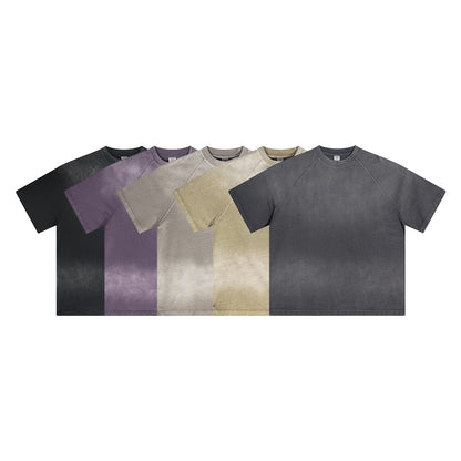 ▶𝔽𝕦𝕤𝕚𝕠𝕟 𝔽𝕠𝕔𝕦𝕤 ⌘𝓦𝓪𝓼𝓱𝓮𝓭 𝔀𝓲𝓷𝓭 ◀ 2025春夏美式潮牌做舊短袖水洗漸變純棉Ｔ-short  TZ-01