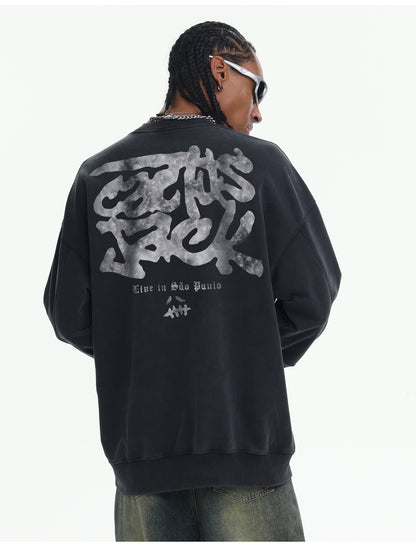 ♛𝔽𝕦𝕤𝕚𝕠𝕟 𝔽𝕠𝕔𝕦𝕤 ♛410G重磅水洗美式復古圓領厚T  GH-52