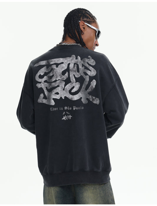 ♛𝔽𝕦𝕤𝕚𝕠𝕟 𝔽𝕠𝕔𝕦𝕤 ♛410G重磅水洗美式復古圓領厚T  GH-52