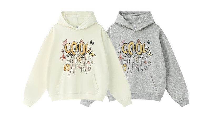 ♛𝔽𝕦𝕤𝕚𝕠𝕟 𝔽𝕠𝕔𝕦𝕤 ♛2025秋冬高磅水洗印花寬鬆落肩帽T 519