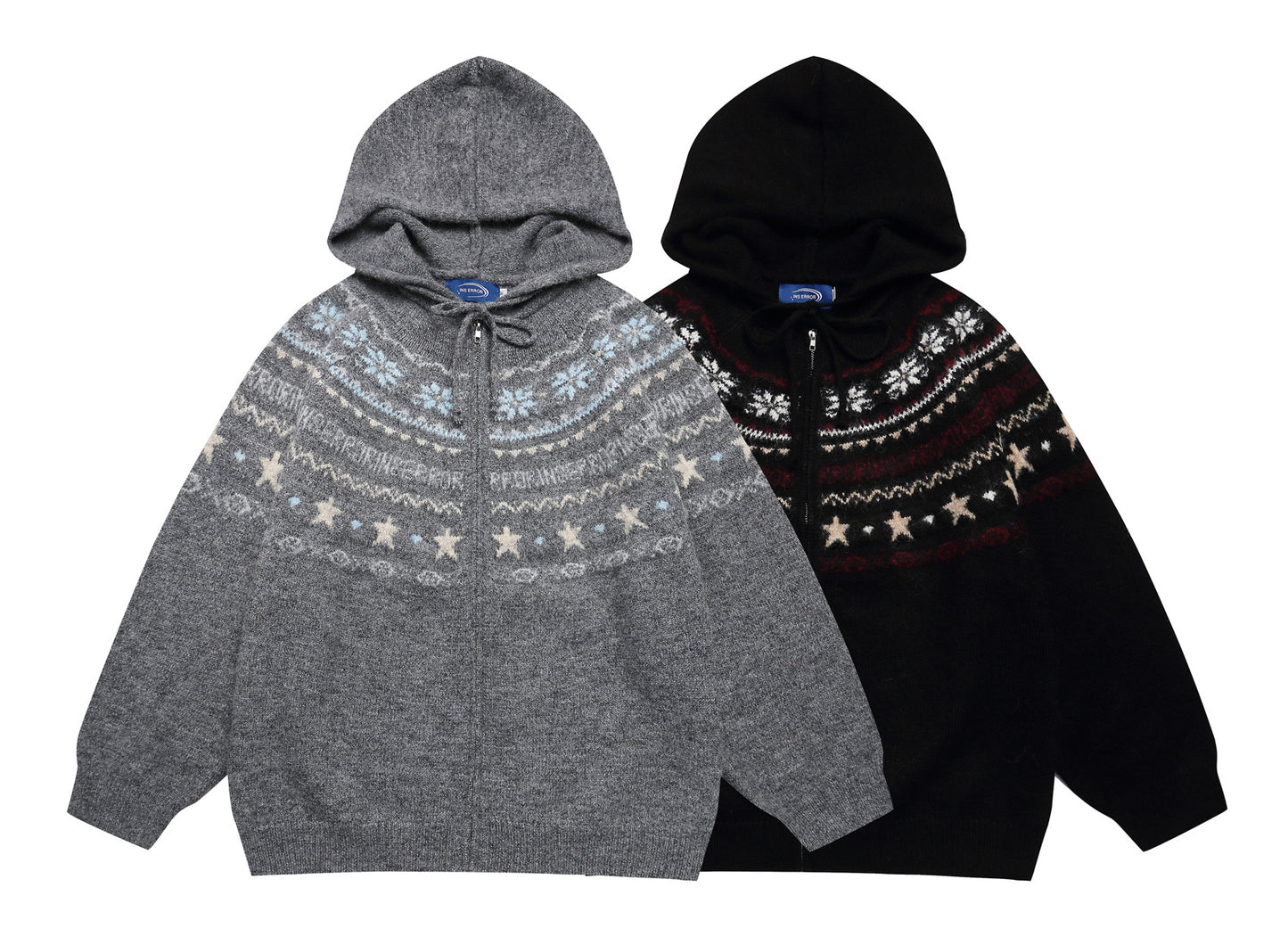 ⓀⓃⒾⓉ𒉽2025秋冬星星圖案連帽針織外套 K-30