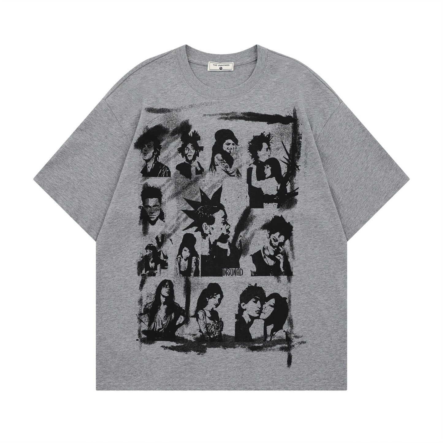 𝕃oose 𝔽it ☞𝟤𝟢𝟤𝟧 ☜美式復古人像印花圓領男女中性 T-Shirt寬版上衣 TH-116