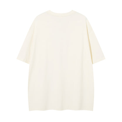 𝕃oose 𝔽it ☞𝟤𝟢𝟤𝟧 ☜美式復古領帶印花圓領T-Shirt寬版上衣A-9