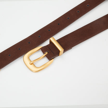 𝗕𝗘𝗟𝗧熱銷女款真皮合金扣牛皮磨砂腰帶細款  07