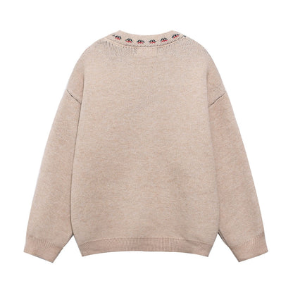 ⓀⓃⒾⓉ𒉽2025秋冬慵懶風圓領針織外套 K-82