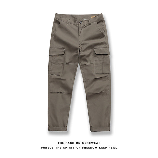 𖥟 𝔽𝕦𝕤𝕚𝕠𝕟 𝔽𝕠𝕔𝕦𝕤 ▓ 𝖜𝖔𝖗𝖐 𝖈𝖑𝖔𝖙𝖍𝖊𝖘 𖢘夏季新款工作褲子男士潮牌多口袋工裝褲寬鬆直筒褲 D-01