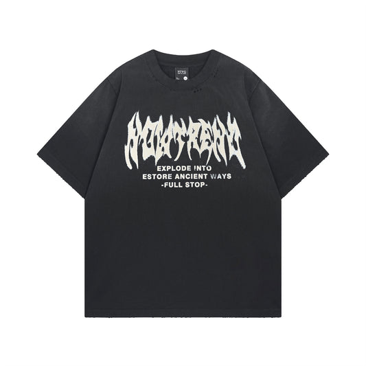 𝕃oose 𝔽it ☞𝟤𝟢𝟤𝟧 ☜美式復古設計感字母圖 男女中性 T-Shirt寬版上衣      NT-224