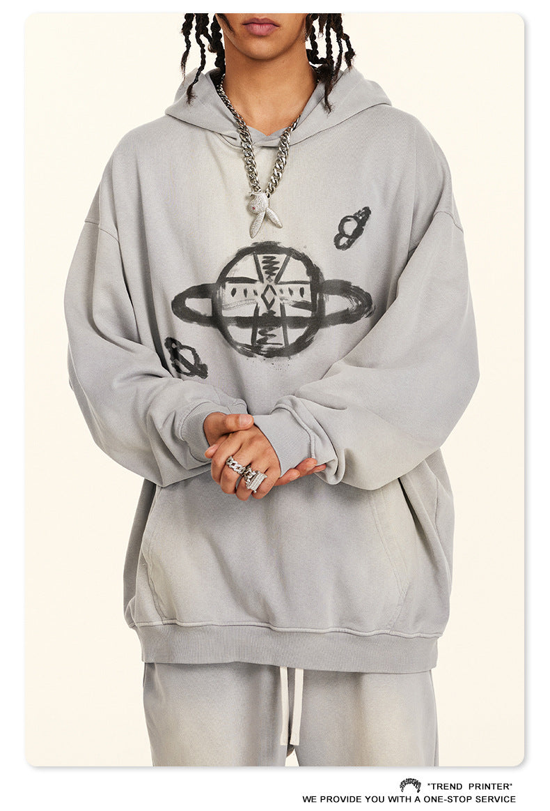 ♛𝔽𝕦𝕤𝕚𝕠𝕟 𝔽𝕠𝕔𝕦𝕤 ♛2025秋冬高磅復古水洗印花帽T  574