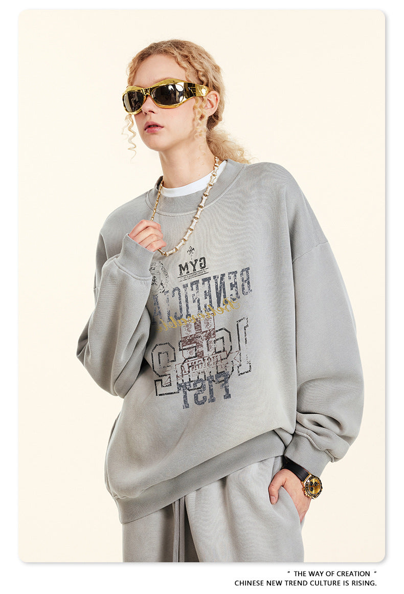 ♛𝔽𝕦𝕤𝕚𝕠𝕟 𝔽𝕠𝕔𝕦𝕤 ♛2025秋冬高磅復古水洗印花帽T B-50