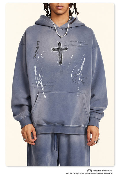 ♛𝔽𝕦𝕤𝕚𝕠𝕟 𝔽𝕠𝕔𝕦𝕤 ♛2025秋冬高磅復古水洗印花大學T B-30