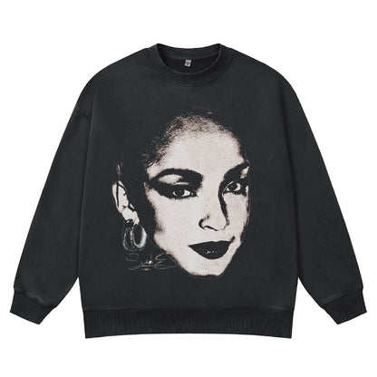 ♛𝔽𝕦𝕤𝕚𝕠𝕟 𝔽𝕠𝕔𝕦𝕤 ♛410G重磅水洗美式復古圓領厚T  GH-77