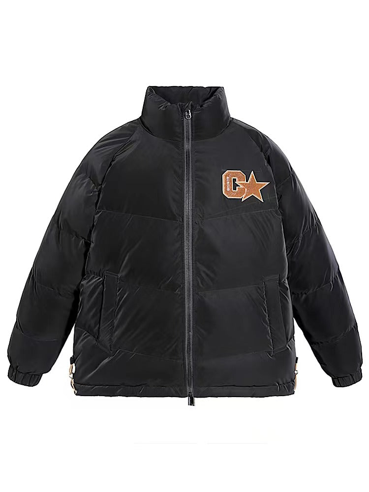 snɔoɟ uoı̣snɟ - 鴨绒羽绒服冬季新款潮牌寬鬆保暖加厚立領麵包外套 FG-347