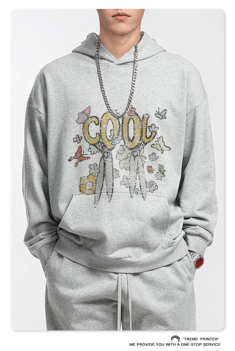 ♛𝔽𝕦𝕤𝕚𝕠𝕟 𝔽𝕠𝕔𝕦𝕤 ♛2025秋冬高磅水洗印花寬鬆落肩帽T 519