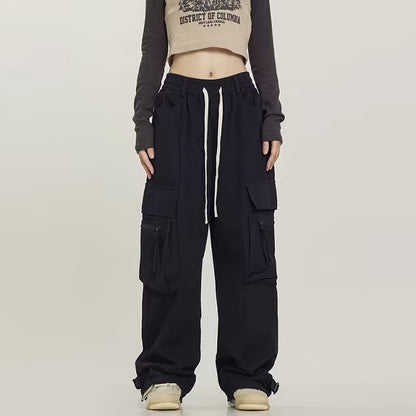 𖥟 𝔽𝕦𝕤𝕚𝕠𝕟 𝔽𝕠𝕔𝕦𝕤 ▓ 𝖜𝖔𝖗𝖐 𝖈𝖑𝖔𝖙𝖍𝖊𝖘 𖢘工裝褲男女夏季新款高街ins潮牌寬鬆多口袋休閒褲時尚痞帥直筒褲 D-13