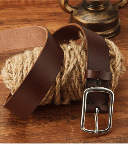 𝗕𝗘𝗟𝗧 熱銷男款不銹鋼扣簡約真皮休閒腰帶 99