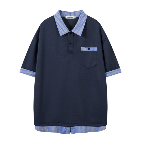 𝕃oose 𝔽it ☞𝟤𝟢𝟤𝟧 ☜美式復古假兩件翻領寬版上衣B-30