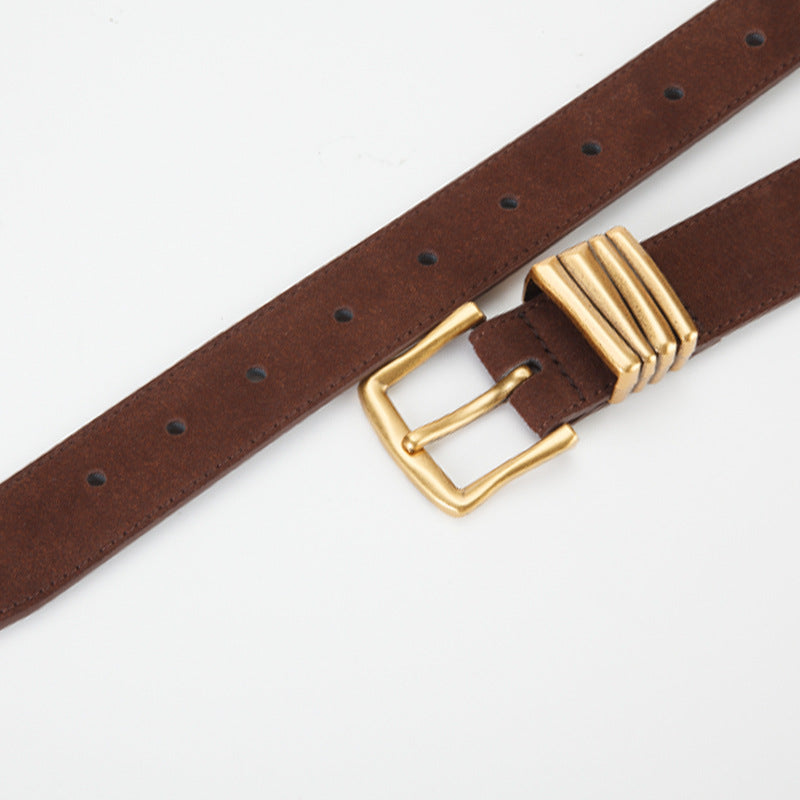 𝗕𝗘𝗟𝗧熱銷女款真皮合金扣牛皮磨砂腰帶細款	09