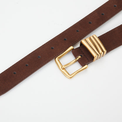 𝗕𝗘𝗟𝗧熱銷女款真皮合金扣牛皮磨砂腰帶細款	09