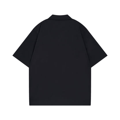 𝕃oose 𝔽it ☞𝟤𝟢𝟤𝟧 ☜美式復古圖案印花百搭寬鬆襯衫 ɴᴛ𝟢𝟪 (黑色)